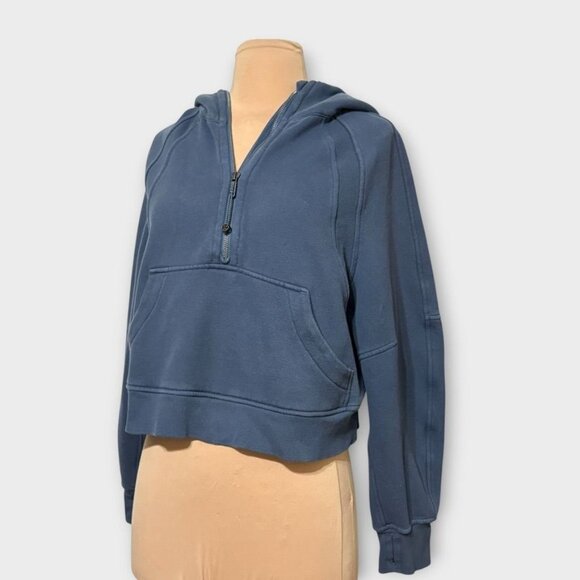 Lululemon Scuba 1/2 Zip Hoodie XS / S Iron Blue Fade Sweatshirt Cozy Cotton Terr - Picture 3 of 8